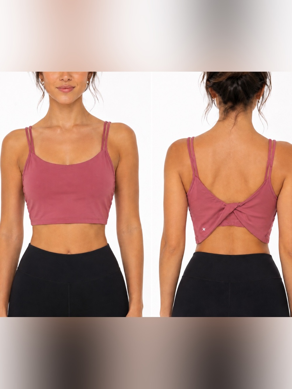 HALARA Mauve Twist-Back Double-Strap Sports Bra‎